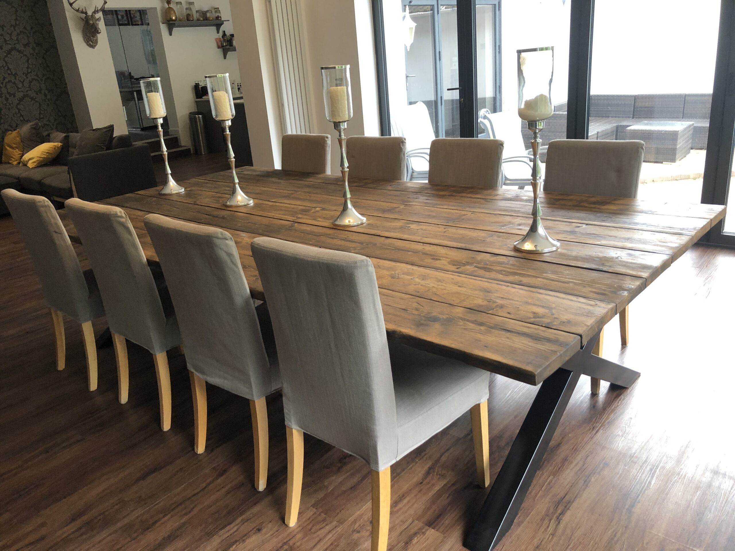 Industrial Plank Style Tables - Image 5
