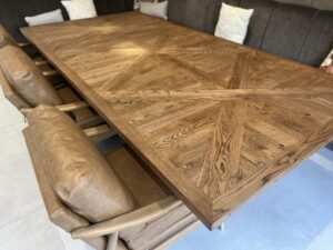 French Parquet Inspired Handmade Luxury Dining Table - Bespoke - Made to Measure